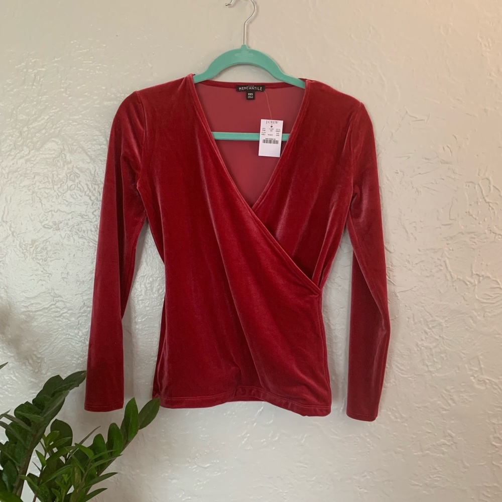 BNWT J CREW VELVET TOP